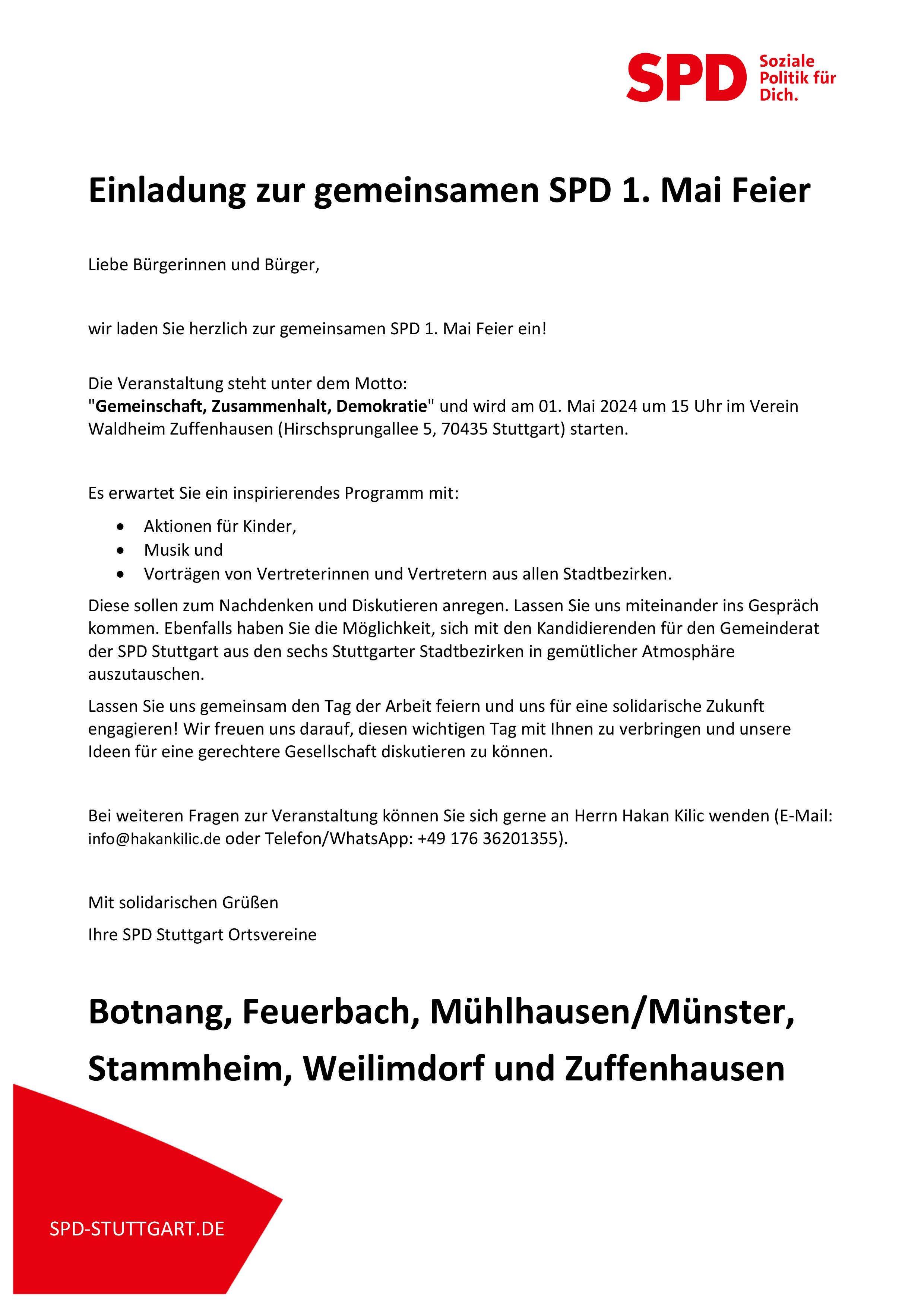 SPD Einladung 1 Mai